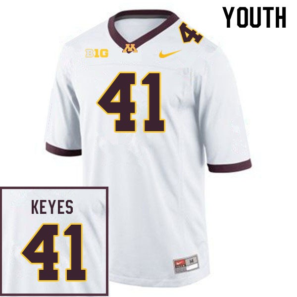Youth #41 Connor Keyes Minnesota Golden Gophers College Football Jerseys Sale-White - Click Image to Close
